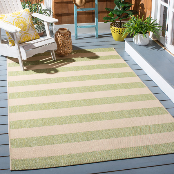 Highland Dunes Bridgeman Beige/Sage Green Indoor/Outdoor Rug & Reviews